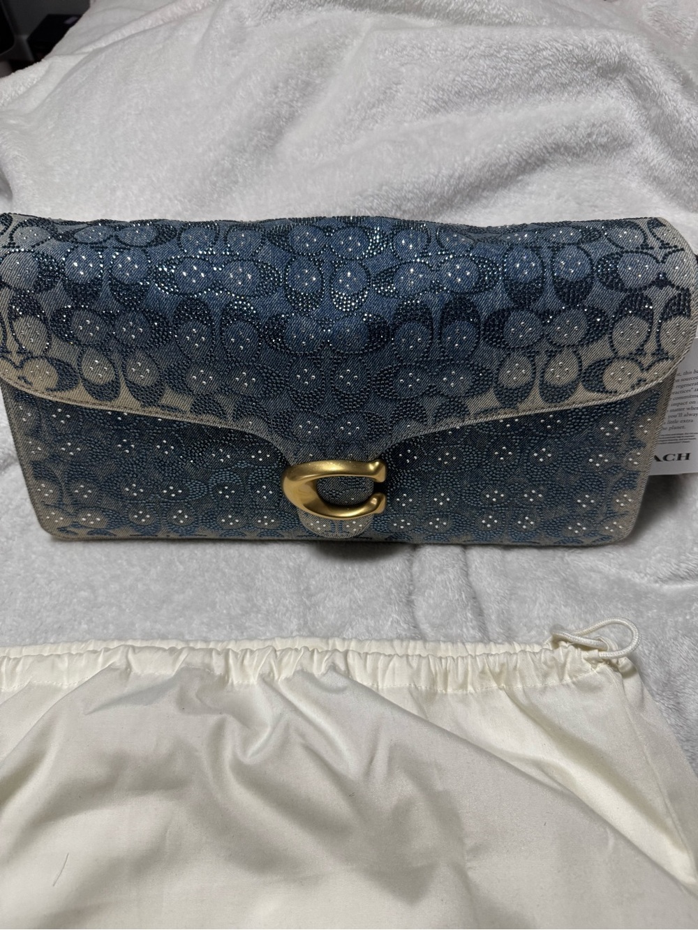 Coach denim crystal 36 Blue Signature